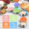 6 Pack Salad Dressing Container To Go, 1.7 Oz/50ml Stainless Steel Small Condiment Containers with Lids, Reusable & Leakproof Silicone Sauce Cups for Lunch Box (B/G/P/PK/O/MG) - Image 3