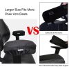 Ergonomic Memory Foam Office Chair Armrest Pads, Comfy Gaming Chair Arm Rest Covers for Elbows and Forearms Pressure Relief(Set of 2), Stretch Fit, Black - Image 2