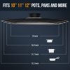 Universal Lid for Pots, Pans and Skillets - Tempered Glass with Heat Resistant Silicone Rim, Fits 10", 11" and 12" Diameter Cookware, Round - Image 3