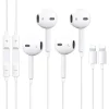 2 Pack Earbuds for Apple/iPhone [Apple MFi Certified] Wired Earphones (Built-in Microphone & Volume Control) Noise Canceling Isolating Headphones Compatible with iPhone 14/13/12/11/SE/X/XR/XS/8/7