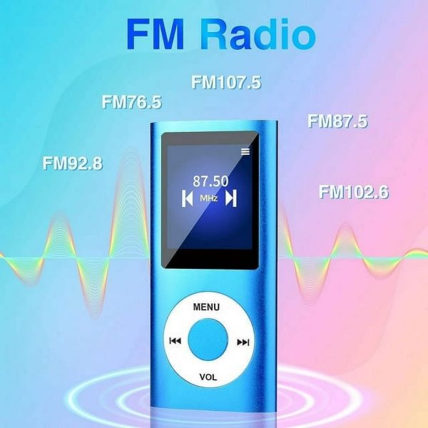 Portable MP3 Player with Bluetooth 5.0, Music Player with 32GB TF Card,HiFi Speaker,FM,Earphone,MP3 Music Player with Voice Recorder/Video/Photo Viewer/E-Book Player for Kids,Running,Walking(Blue) - Image 4