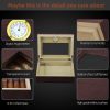 Handmade Cigar Humidor, Cedar Cigar Desktop Box with Humidifier and Hygrometer, Glass Top for 25 Cigars (20-25 Cigars) - Image 4