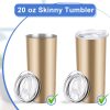 Siisll 5 Pcs 20 oz Skinny Replacement Lids Tumbler Replacement Lids Plastic Splash Resistant Lids Covers Spill Proof Skinny Tumbler Lid Cup Covers (Clear Color) - Image 3