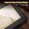 Cigar Humidor for 20-30 Cigars, Desktop Cedar Wood Storage Case Holds 20-30 Cigars with Hygrometer & Humidifier, Glass Top Cigar Box Retro Appearance Gift for Men (Black) - Image 2